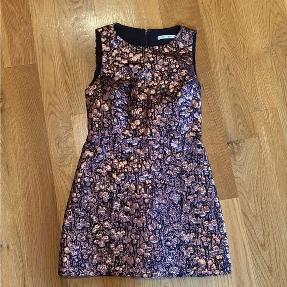 Alice + Olivia Metallic Pink Mini Dress - Picture 2 of 4